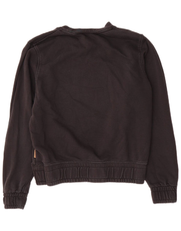 Nike Womens Graphic Oversized Sweatshirt Pullover UK 6 XS Schwarz Baumwolle