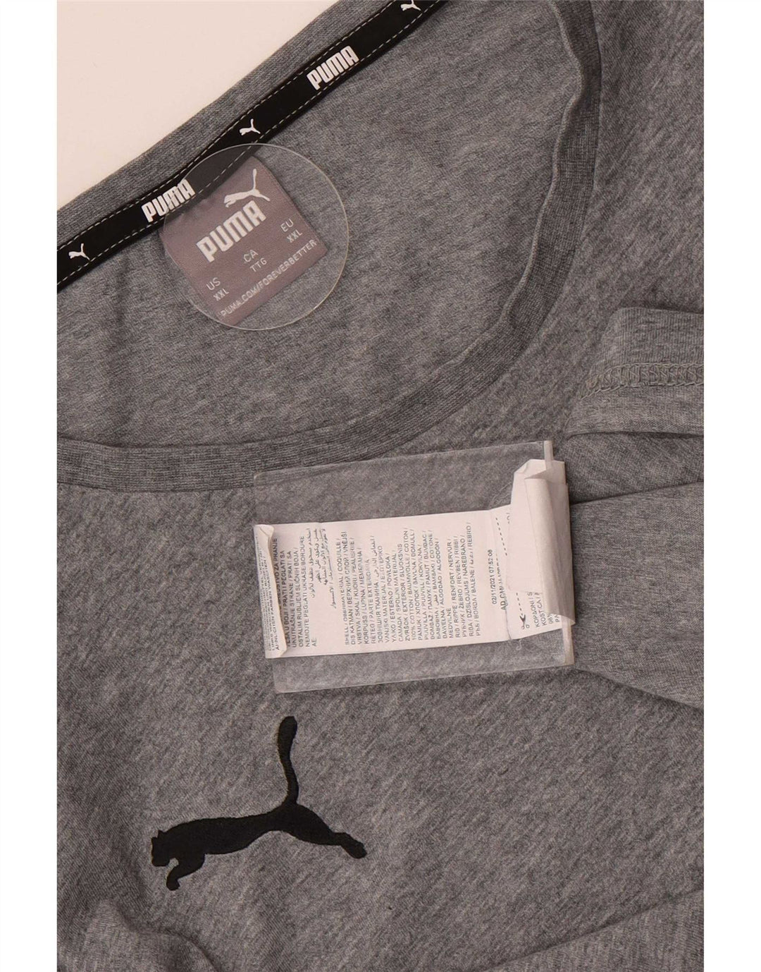 Puma Herren T-Shirt Top 2XL Grau Baumwolle