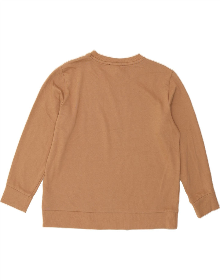 DKNY Womens Graphic Sweatshirt Jumper UK 12 Medium Brown Cotton Vintage Dkny and Second-Hand Dkny from Messina Hembry 