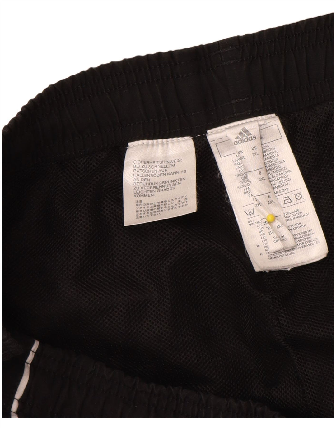 Adidas Herren Trainingshose 2XL Schwarz Polyester
