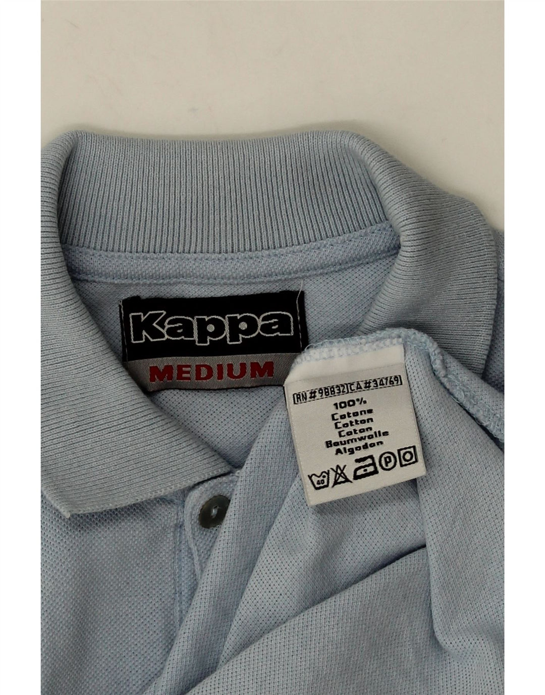 Kappa Herren-Langarm-Poloshirt aus mittelblauer Baumwolle