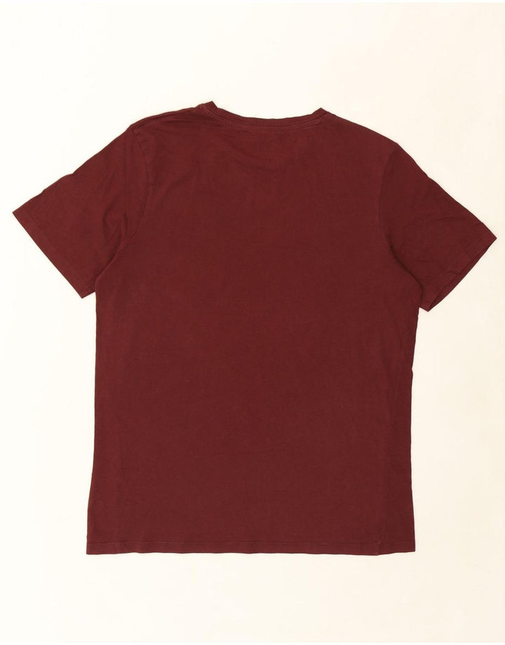JACK & JONES Mens Graphic T-Shirt Top Medium Maroon Vintage Jack & Jones and Second-Hand Jack & Jones from Messina Hembry 