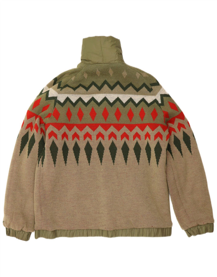 Silvy Herren Wendejacke UK 38 Mittelgrüne geometrische Baumwolle