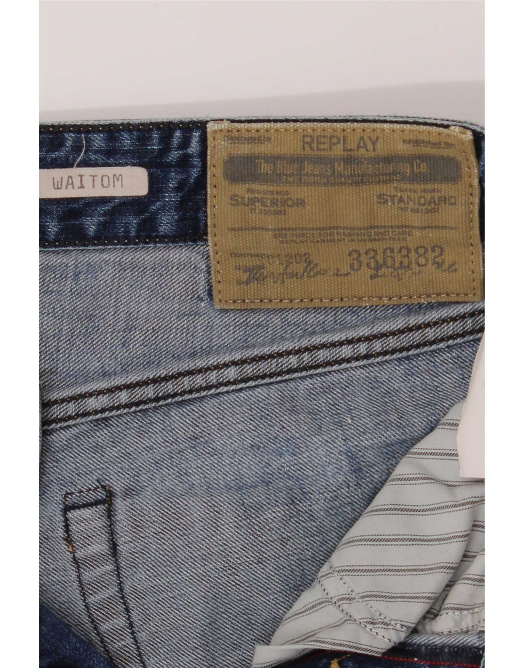 Replay Herren Waitom Slim Jeans W29 L32 Blaue Baumwolle