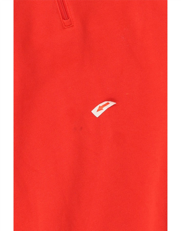 Puma Herren-Sweatshirt mit Reißverschluss am Hals, groß, rot, Colourblock-Baumwolle