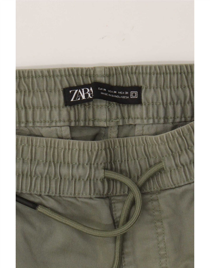 Zara Herren Jogger Chino Hose Medium W31 L27 Khaki