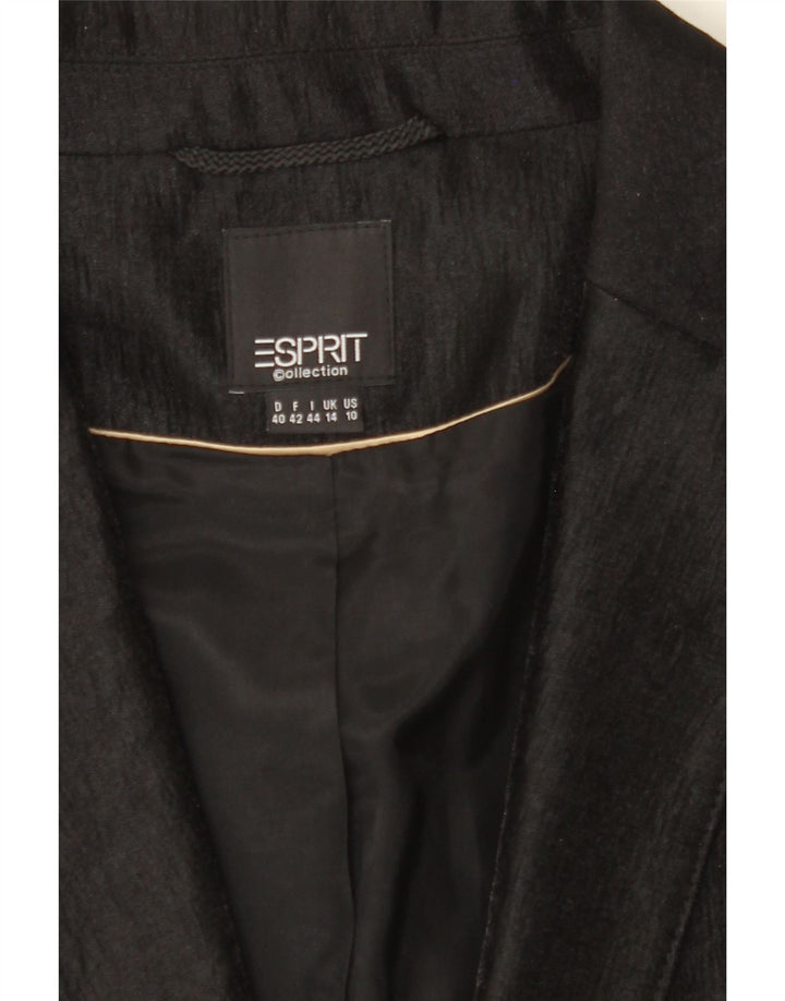 ESPRIT Womens 2 Button Blazer Jacket UK 14 Medium  Black Viscose Vintage Esprit and Second-Hand Esprit from Messina Hembry 