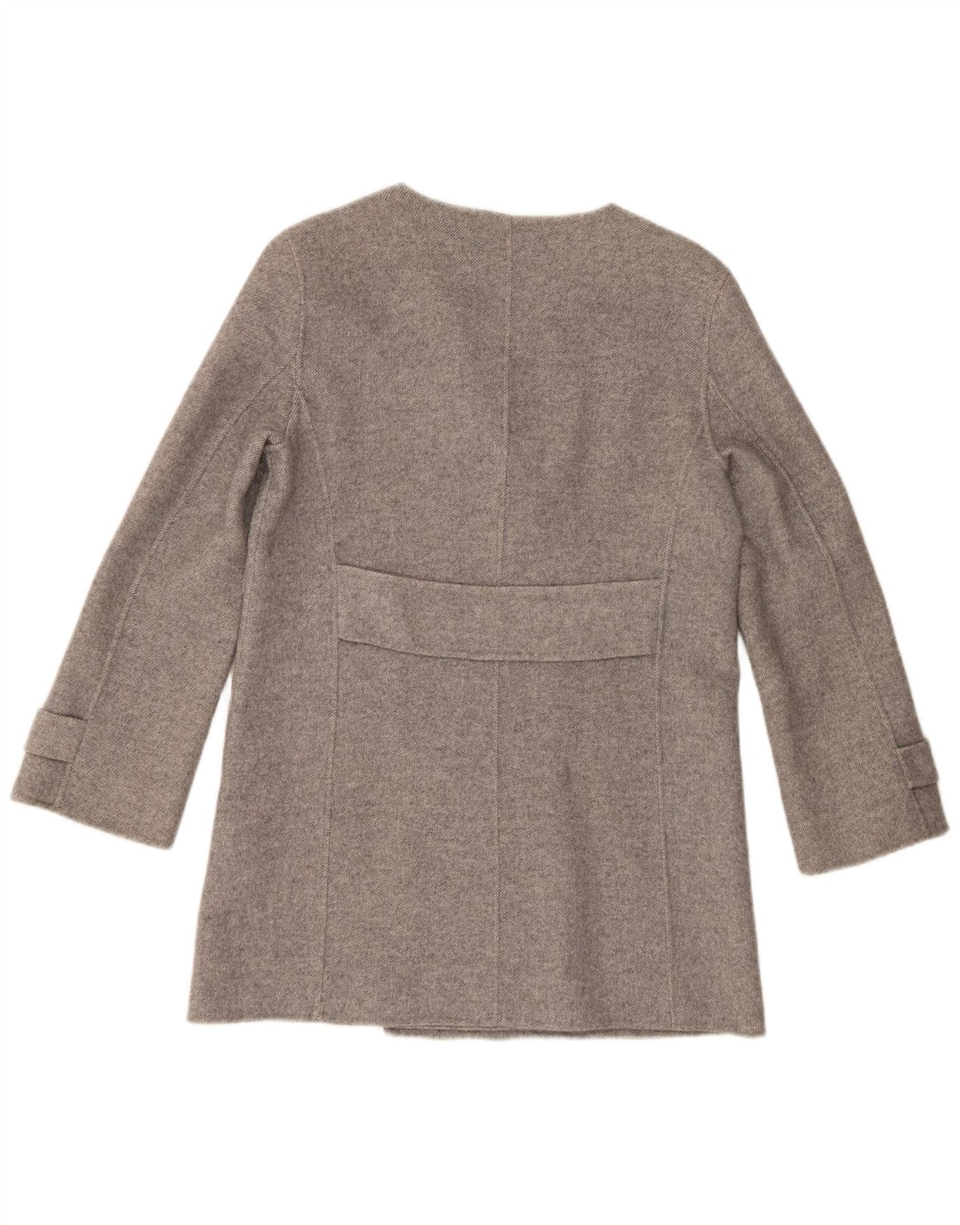 Zweireihiger Damenmantel von Zara, UK 14, mittelgraue Wolle