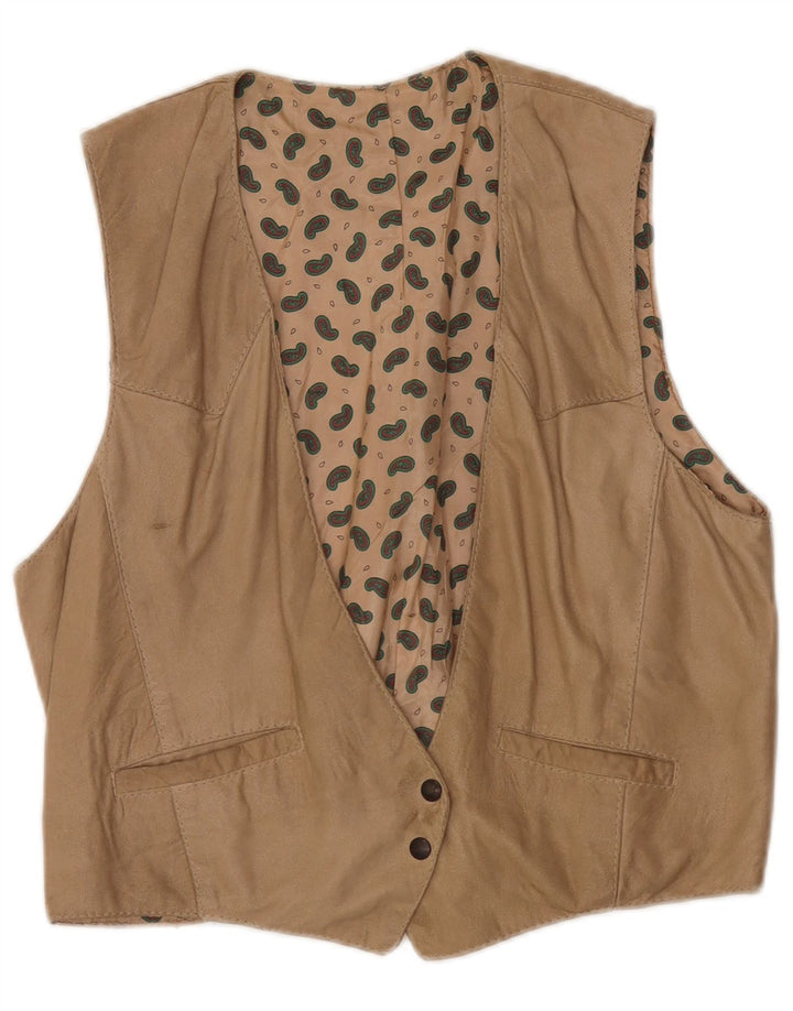 Vintage Damen Weste Groß Beige