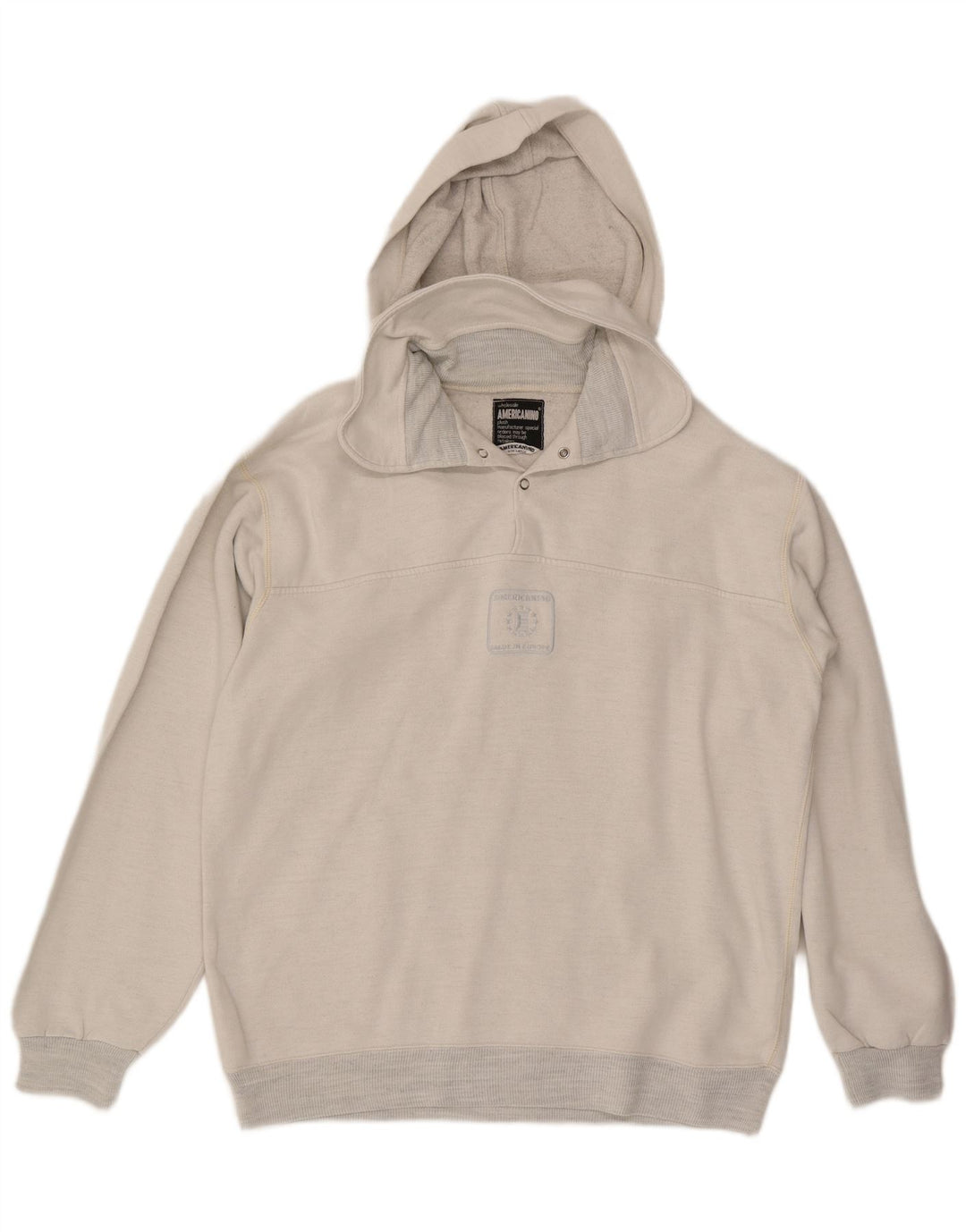 Americanino Herren-Kapuzenpullover mit Knopfkragen, Größe L, Beige