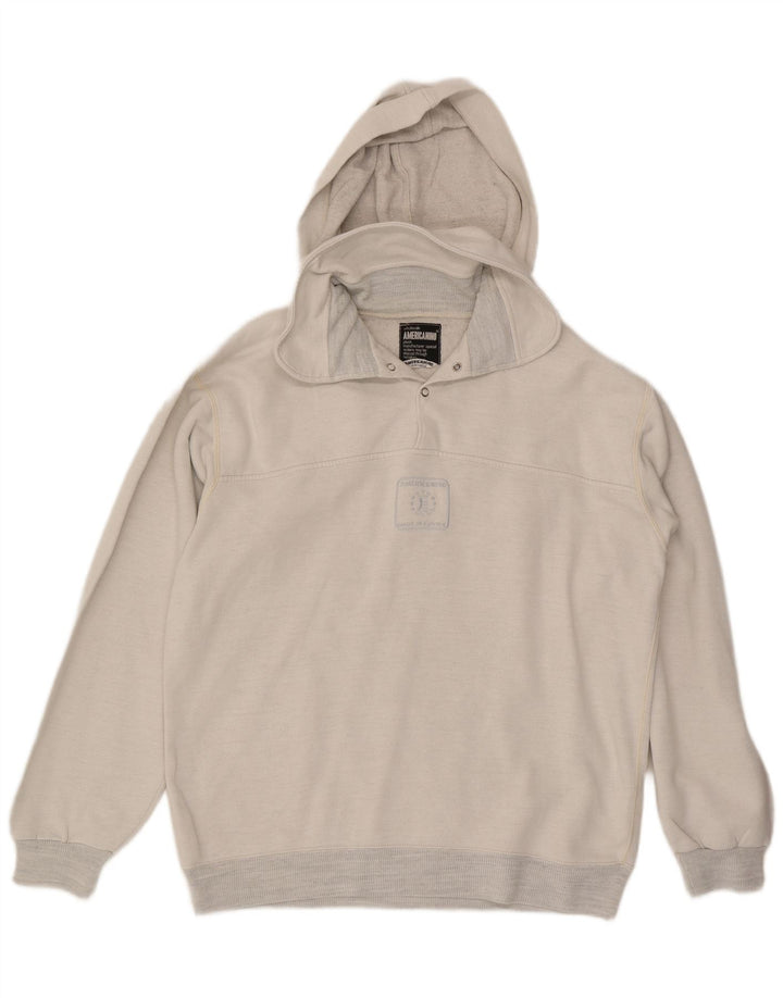 Americanino Herren-Kapuzenpullover mit Knopfkragen, Größe L, Beige