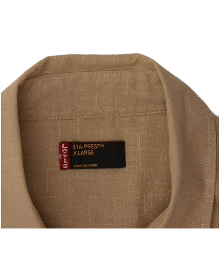 Levi's Damen Sta-Prest Kurzarmhemd UK 18 XL Beige kariert