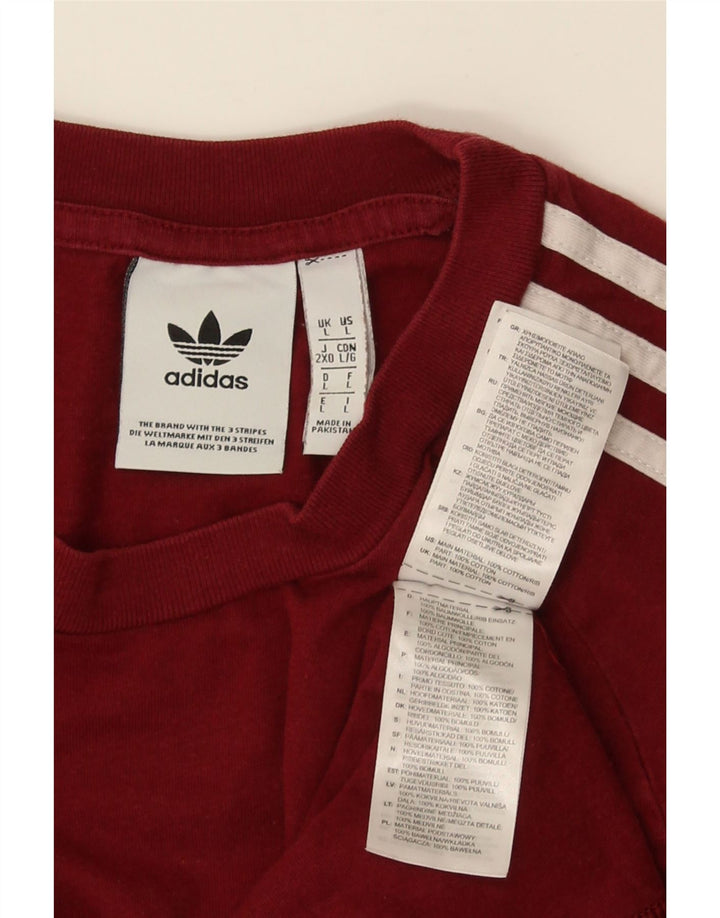 Adidas Herren T-Shirt Top Große rote Baumwolle