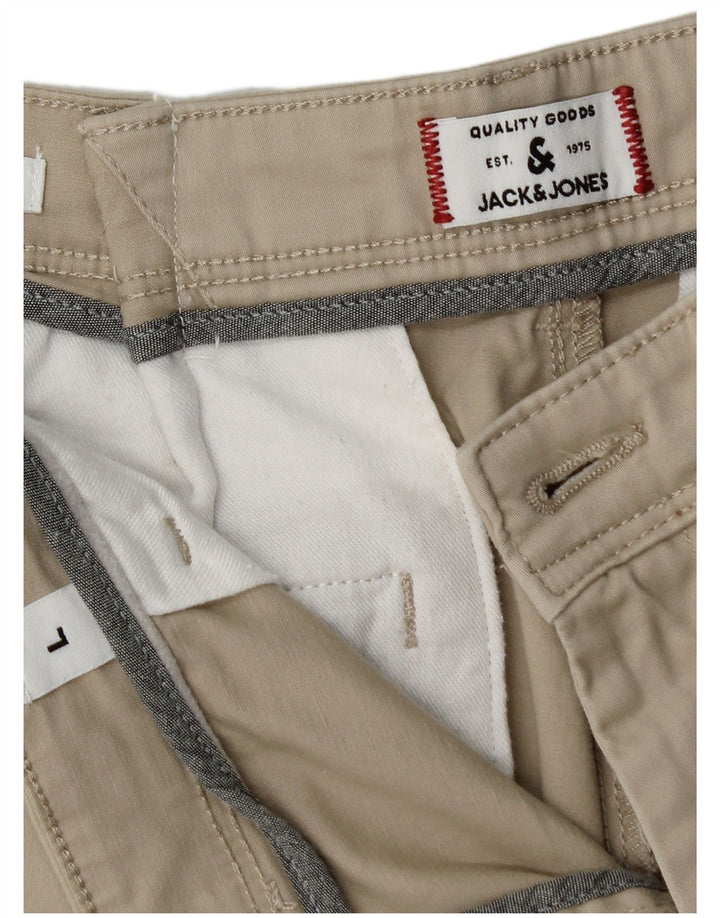 JACK & JONES Herren Chino-Shorts, Größe L, W32, Beige, Baumwolle