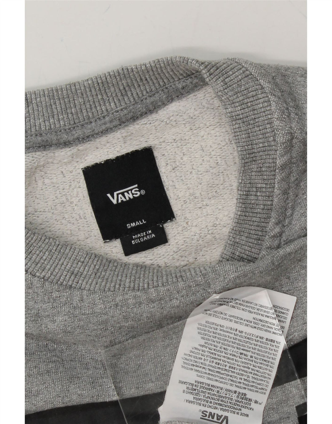 VANS Mens Graphic Sweatshirt Jumper Small Grey Cotton Vintage Vans and Second-Hand Vans from Messina Hembry 