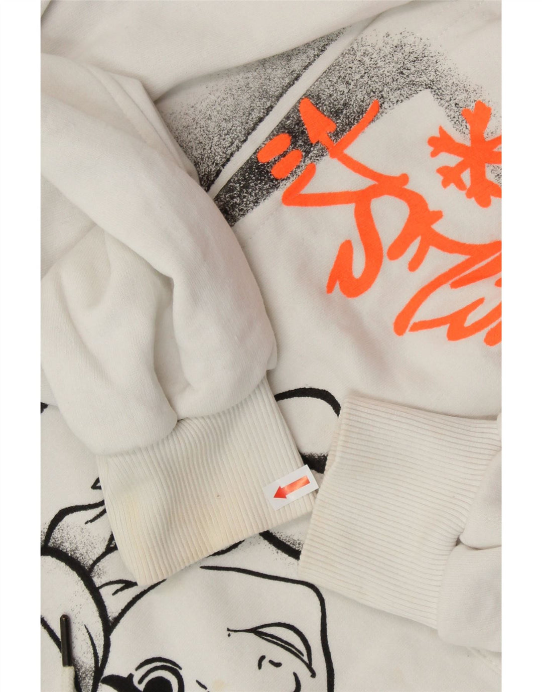 ZARA Damen Frozen Graphic Hoodie Pullover UK 10 Small Weiß