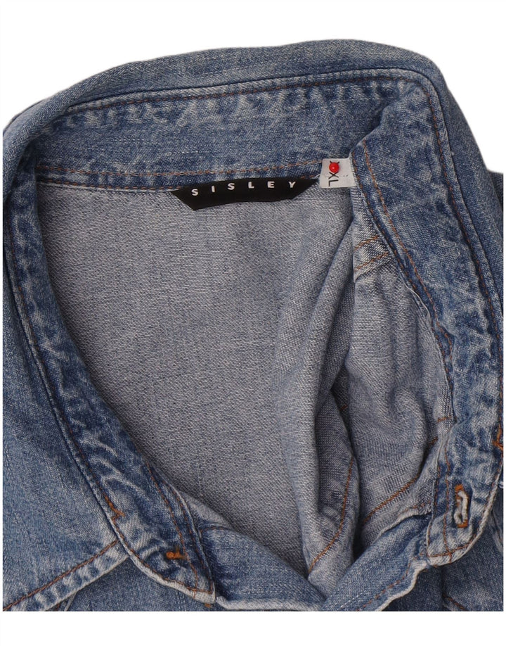 SISLEY Herren Jeanshemd 2XL Blaue Baumwolle