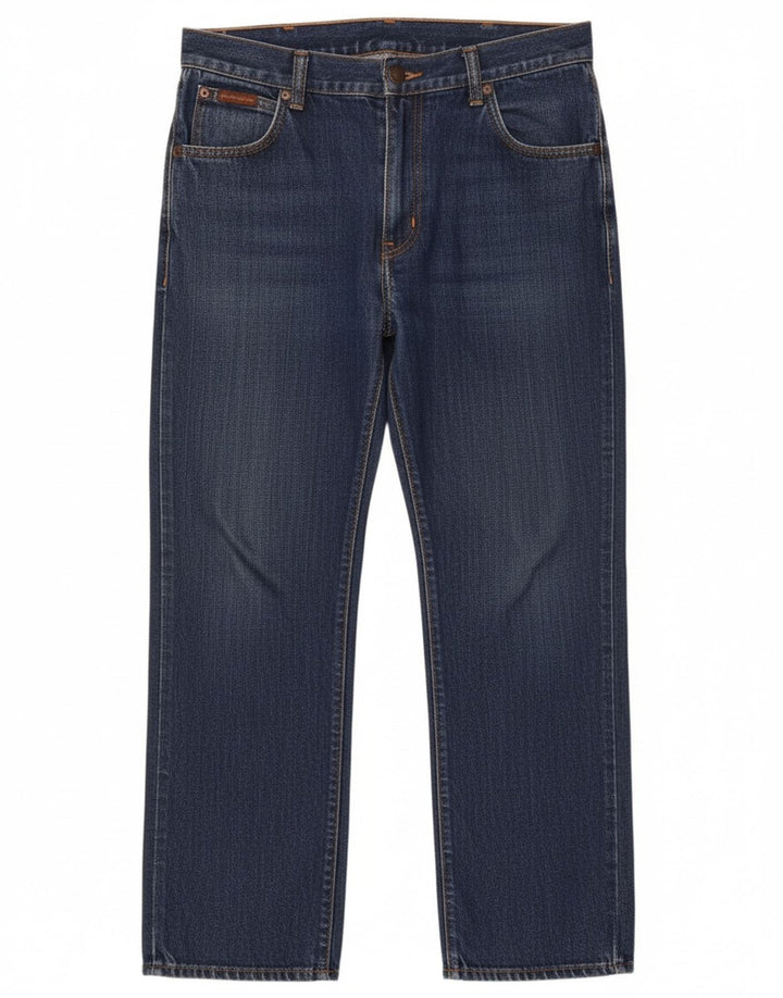 WRANGLER Mens Texas Cropped Jeans W32 L25 Navy Blue Cotton