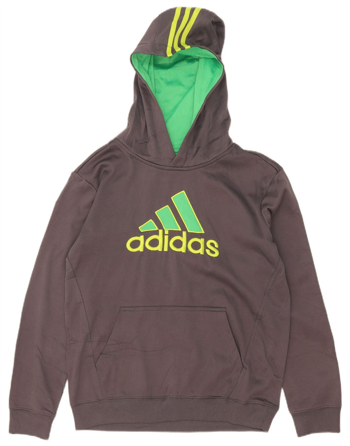 Adidas Herren Graphic Hoodie Pullover Mittelgraues Colourblock-Polyester