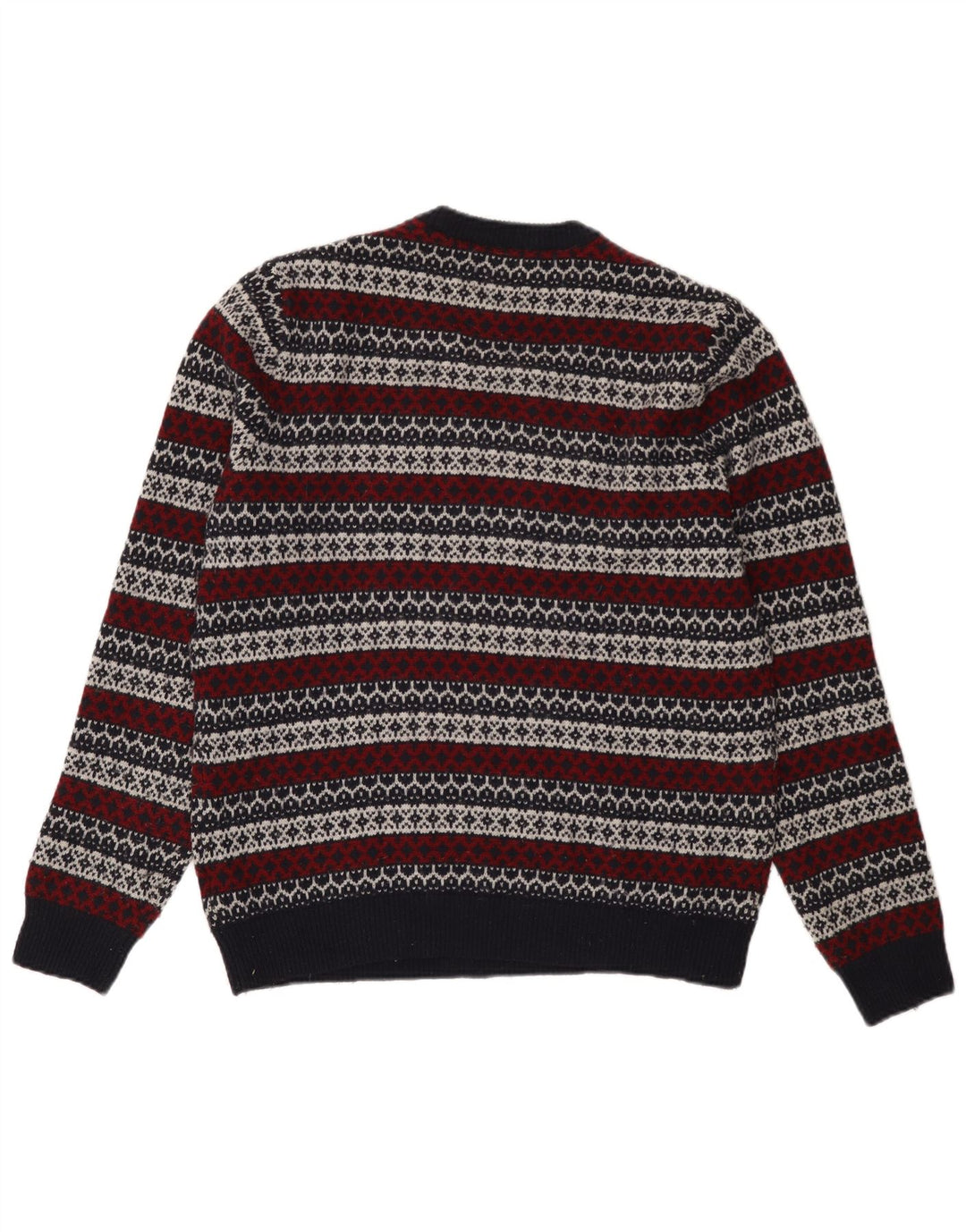 Jack Wills Herren-Pullover mit Rundhalsausschnitt, mittleres Marineblau, Fair Isle-Muster