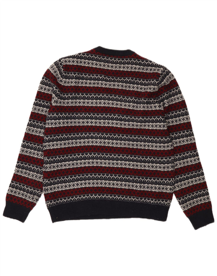 Jack Wills Herren-Pullover mit Rundhalsausschnitt, mittleres Marineblau, Fair Isle-Muster