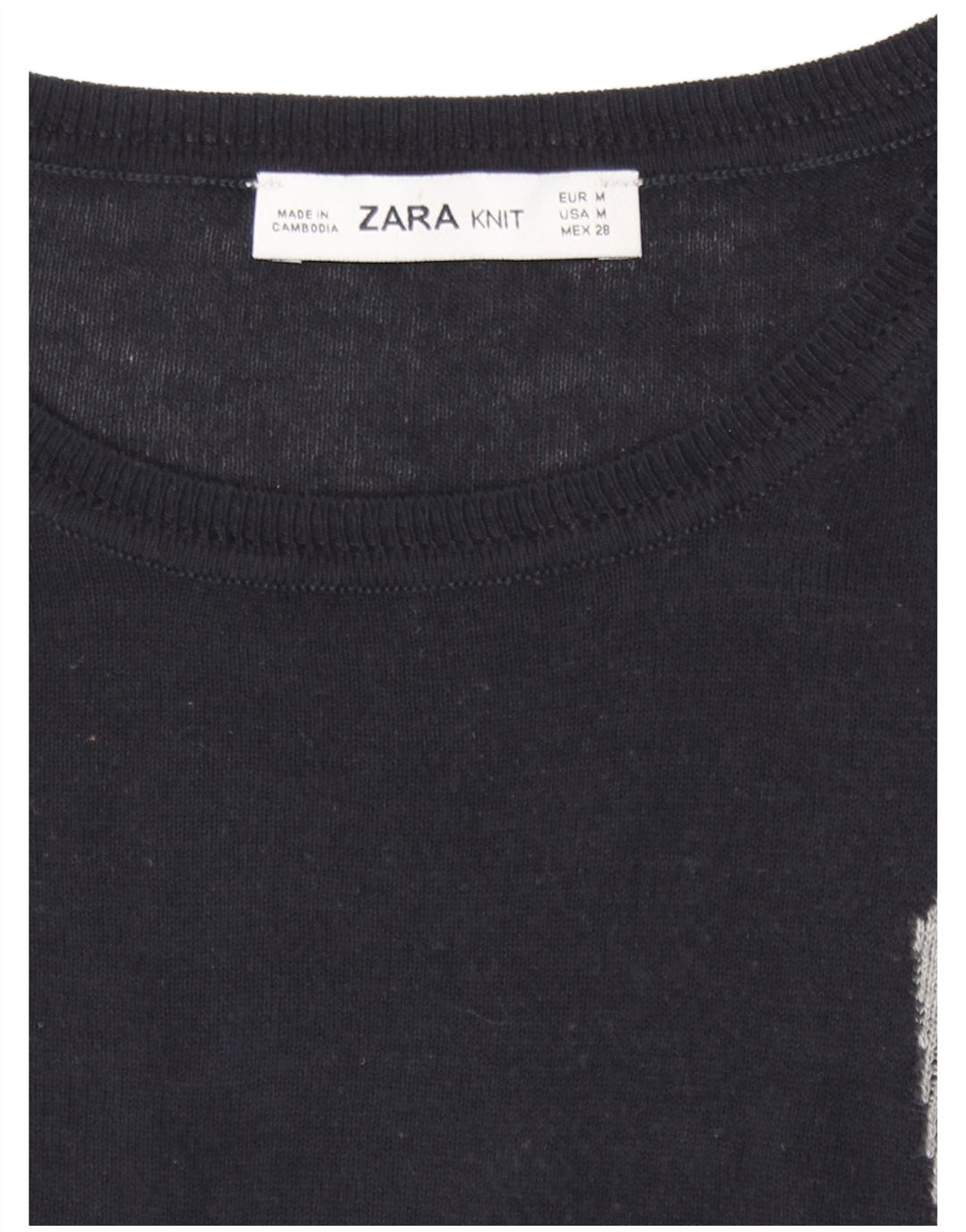 Zara Damen-Pullover mit Rundhalsausschnitt, UK 14, Mittelschwarz, Farbblock
