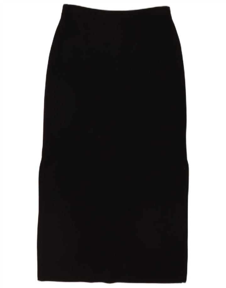 Cristina Mazzonett Damen Maxirock Medium W28 Schwarze Schurwolle