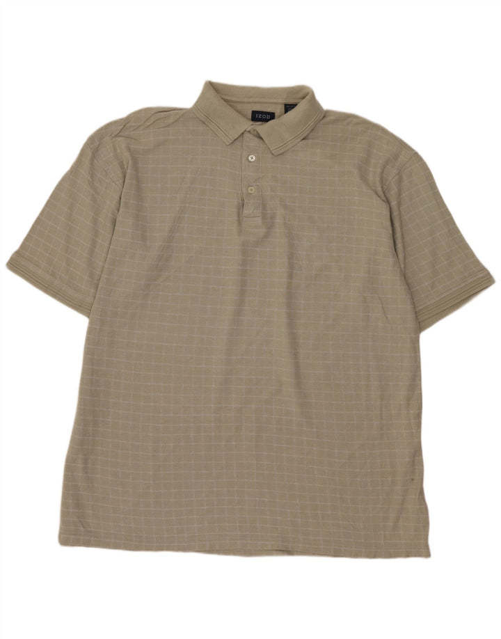 Izod Herren-Poloshirt XL, grün, geometrisch, Baumwolle