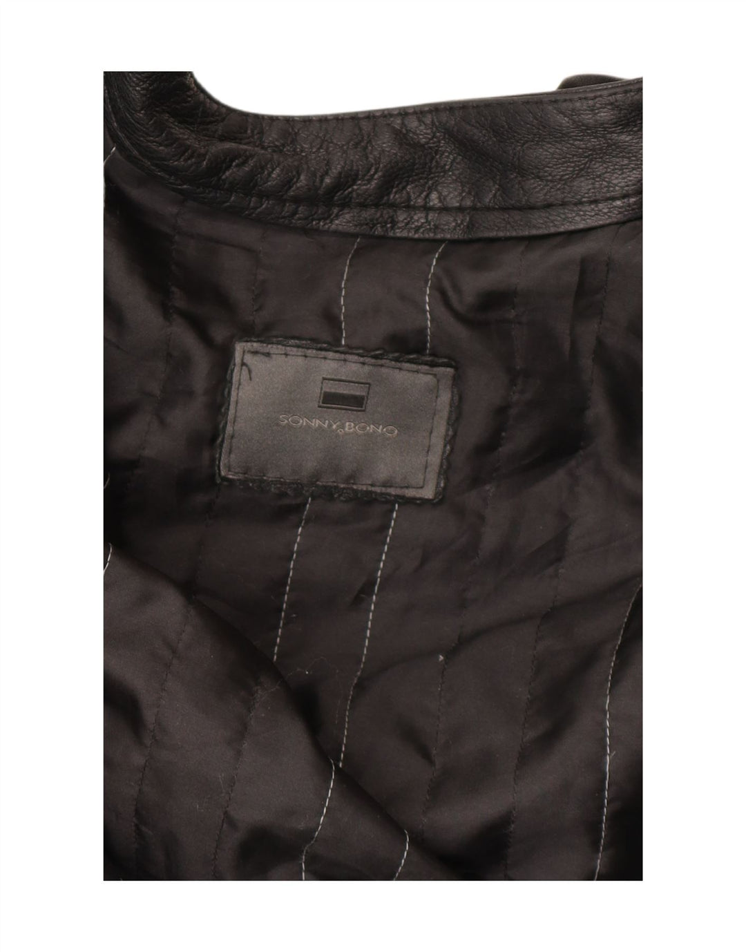Sonny Bono Herren Bomber Lederjacke UK 38 Medium Schwarz