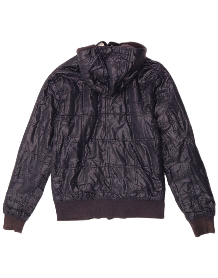 Zara Herren-Bomberjacke mit Kapuze, Größe 36, Marineblau