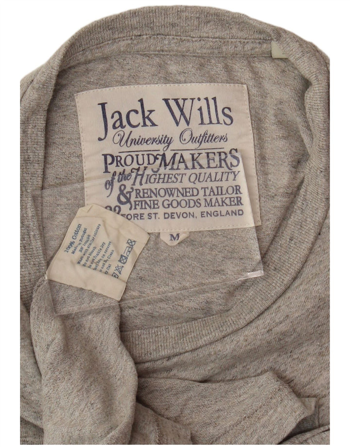 JACK WILLS Herren-T-Shirt mit Grafik, mittelgrau gesprenkelte Baumwolle