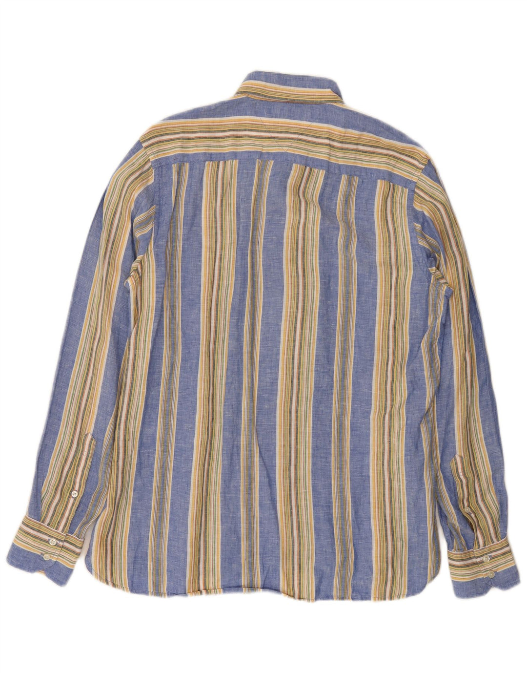 Tommy Hilfiger Herrenhemd aus mittelblauem, gestreiftem Leinen