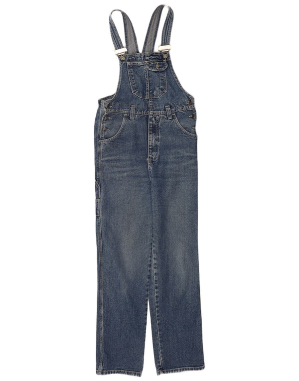 Vintage Damen-Latzhose, gerade Jeans, W30, L30, blaue Baumwolle