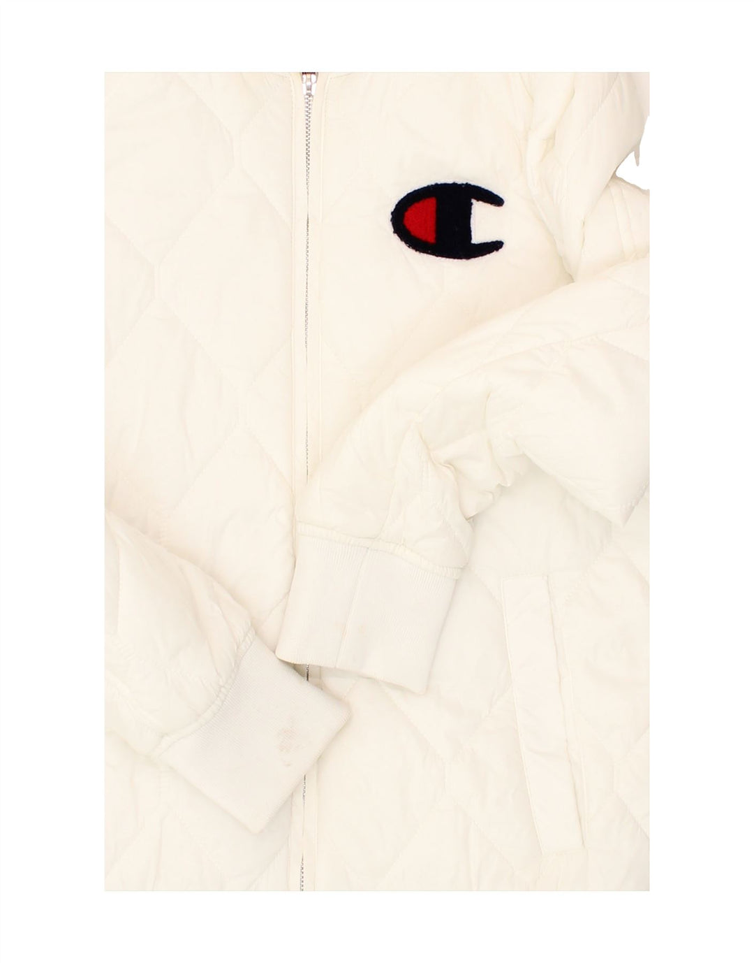 CHAMPION Womens Quilted Jacket UK 6 XS White Polyamide Vintage Champion and Second-Hand Champion from Messina Hembry 