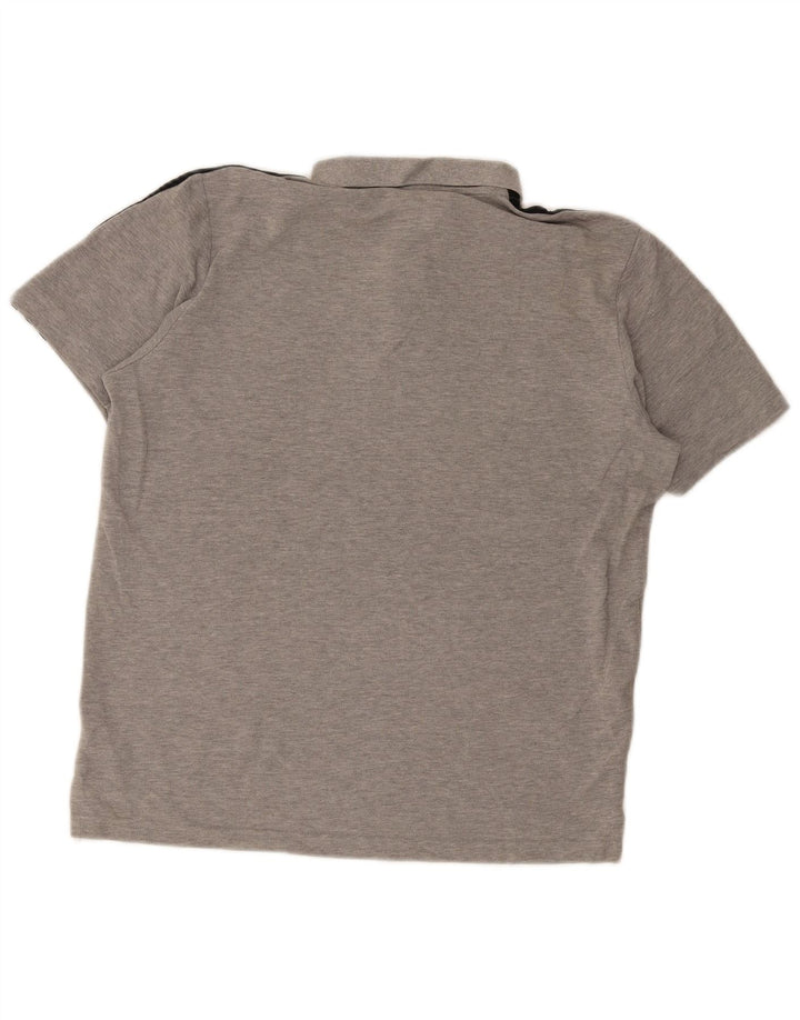 Adidas Herren-Poloshirt, klein, grau gefleckte Baumwolle