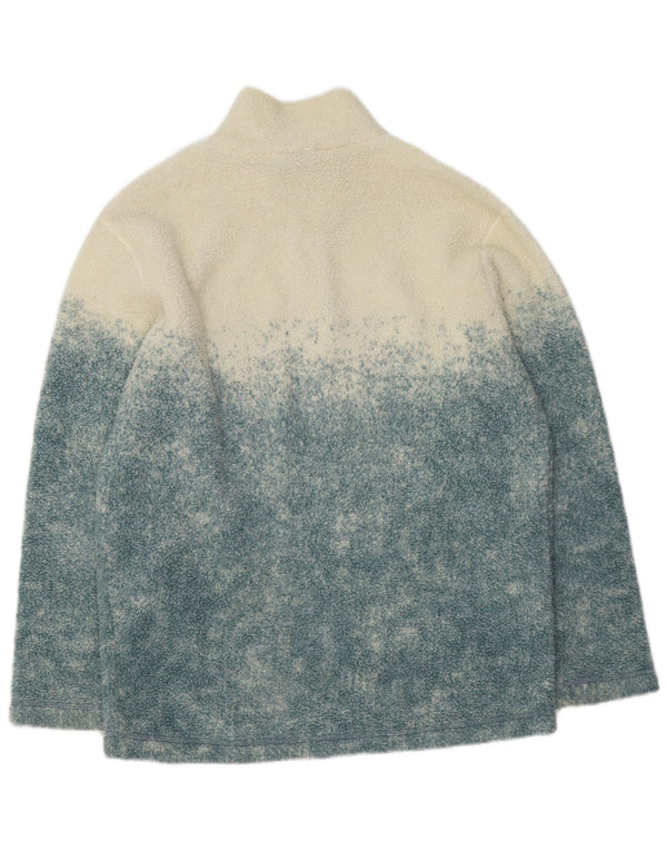 Conte of Florence Mens Zip Neck Fleece Jumper XL Blue Colourblock Polyester
