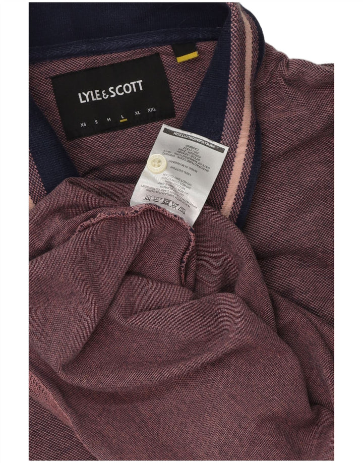 Lyle & Scott Herren-Poloshirt, groß, rosa, Baumwolle