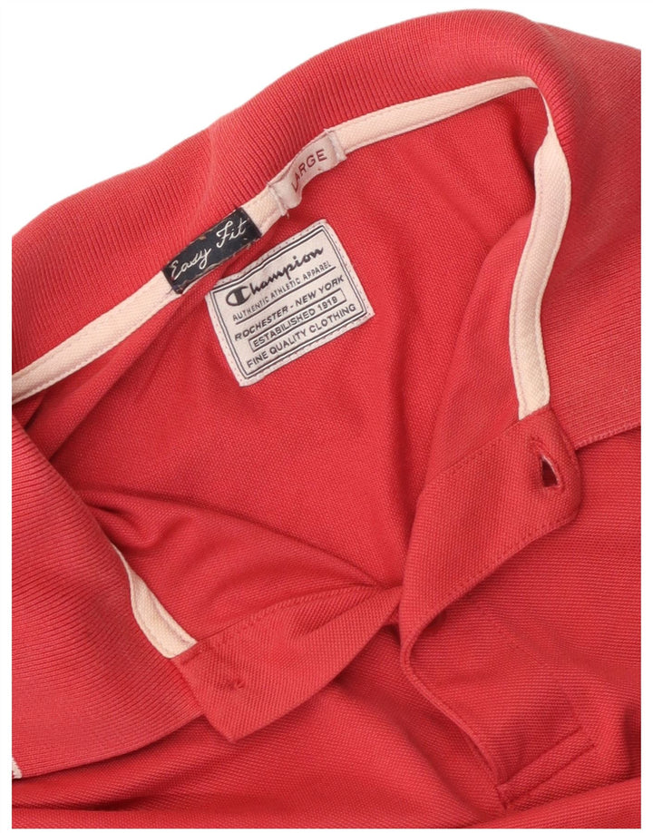 CHAMPION Herren Easy Fit Poloshirt, Größe L, Rot