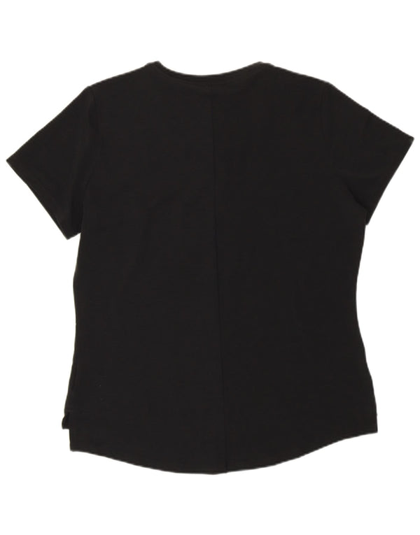Nike Damen T-Shirt Top UK 12 Medium Schwarz