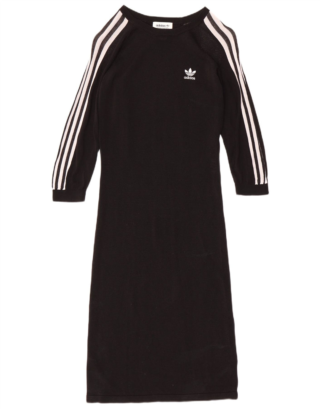 ADIDAS Damen-Pulloverkleid mit 3/4-Ärmeln, UK 14, Mittelschwarz, Viskose