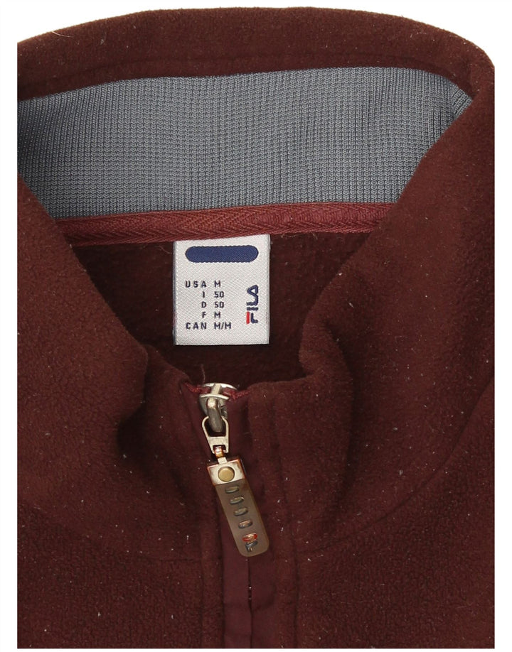 Fila Herren-Fleecepullover mit grafischem Reißverschluss und Kragen, mittelbraun, Farbblock
