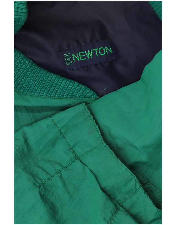NEWTON Herren Bomberjacke UK 42 XL Grüne Colourblock-Baumwolle