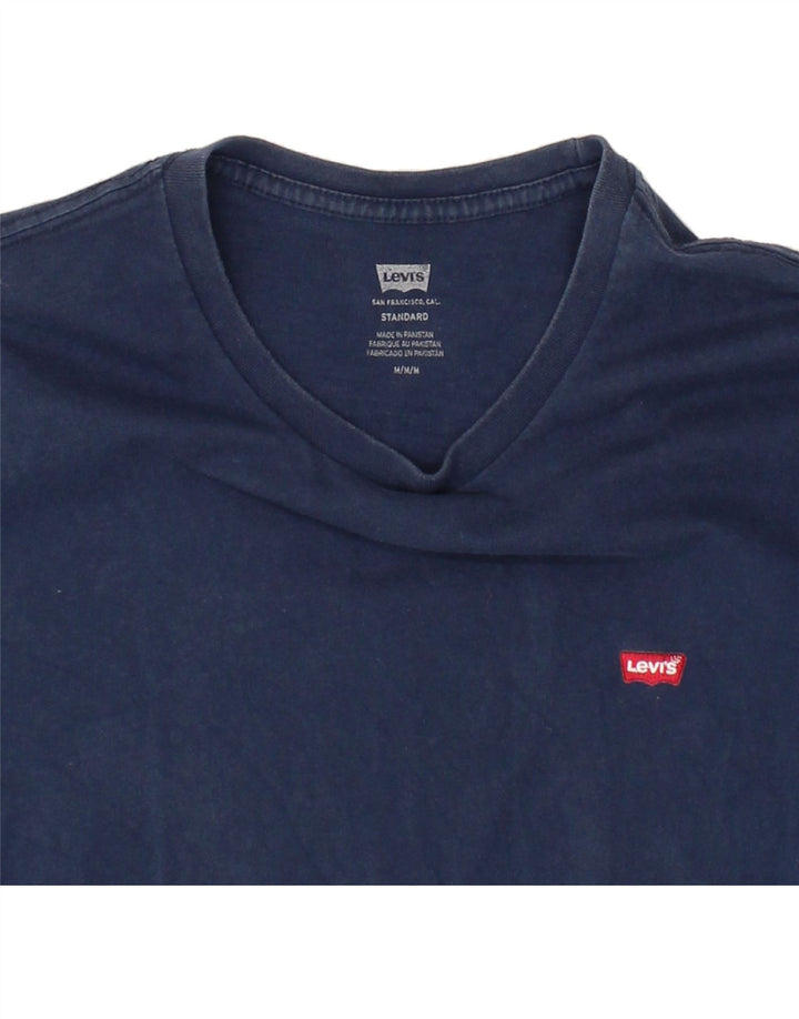 LEVI'S Mens Standard T-Shirt Top Medium Navy Blue Cotton Vintage Levi's and Second-Hand Levi's from Messina Hembry 