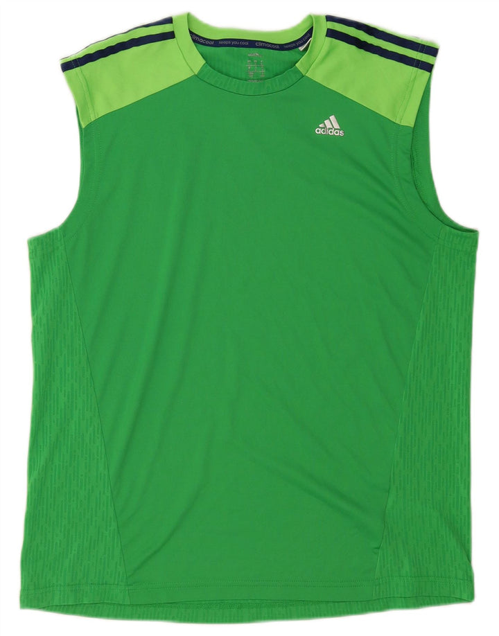 Adidas Herren Climacool Weste Top Large Grün Colourblock Polyester