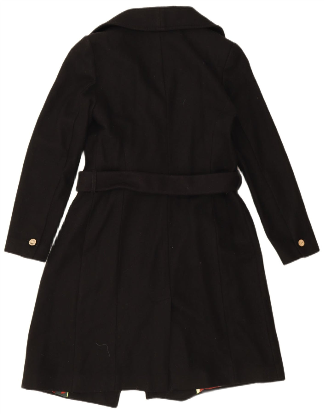 Ted Baker Damenmantel Größe 3 Mittelschwarze Wolle