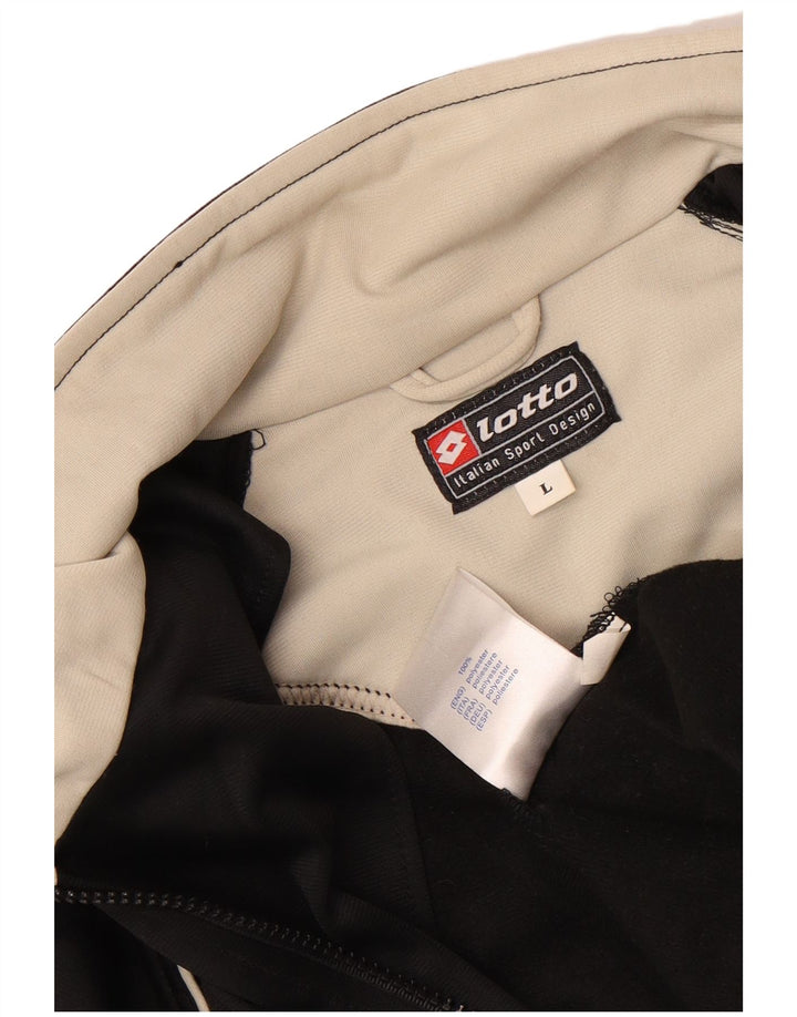 Lotto Herren-Trainingsanzug-Oberteil, Jacke, groß, aus schwarzem Polyester