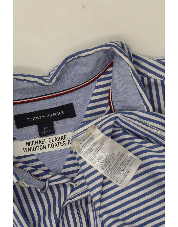 Tommy Hilfiger Herrenhemd, klein, blau gestreift, Baumwolle