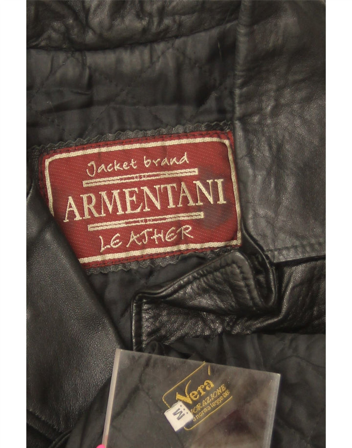 Vintage Damen Lederjacke UK 14 Mittelschwarzes Leder