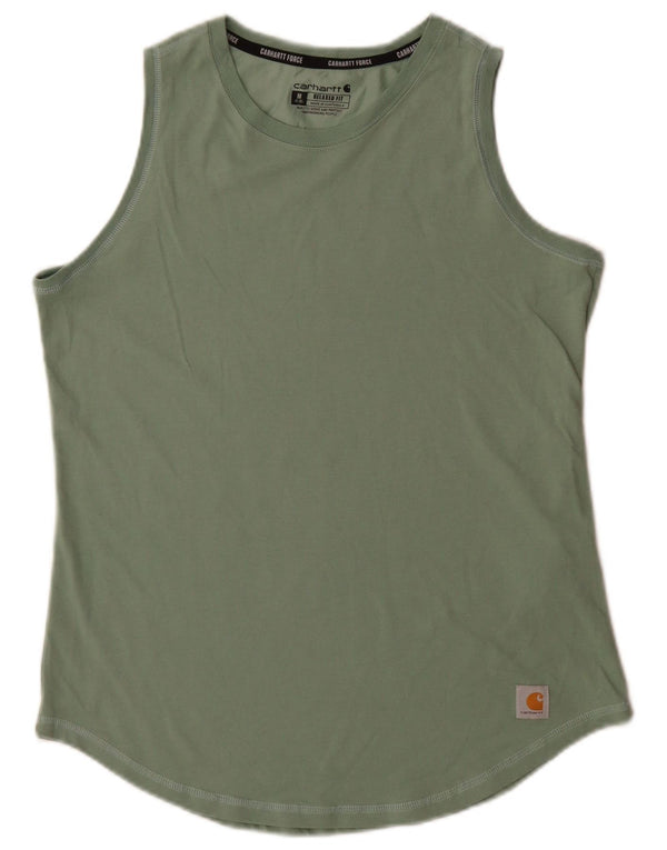 Carhartt Womens Relaxed Fit Vest Top UK 8/10 Mittelgrünes Polyester