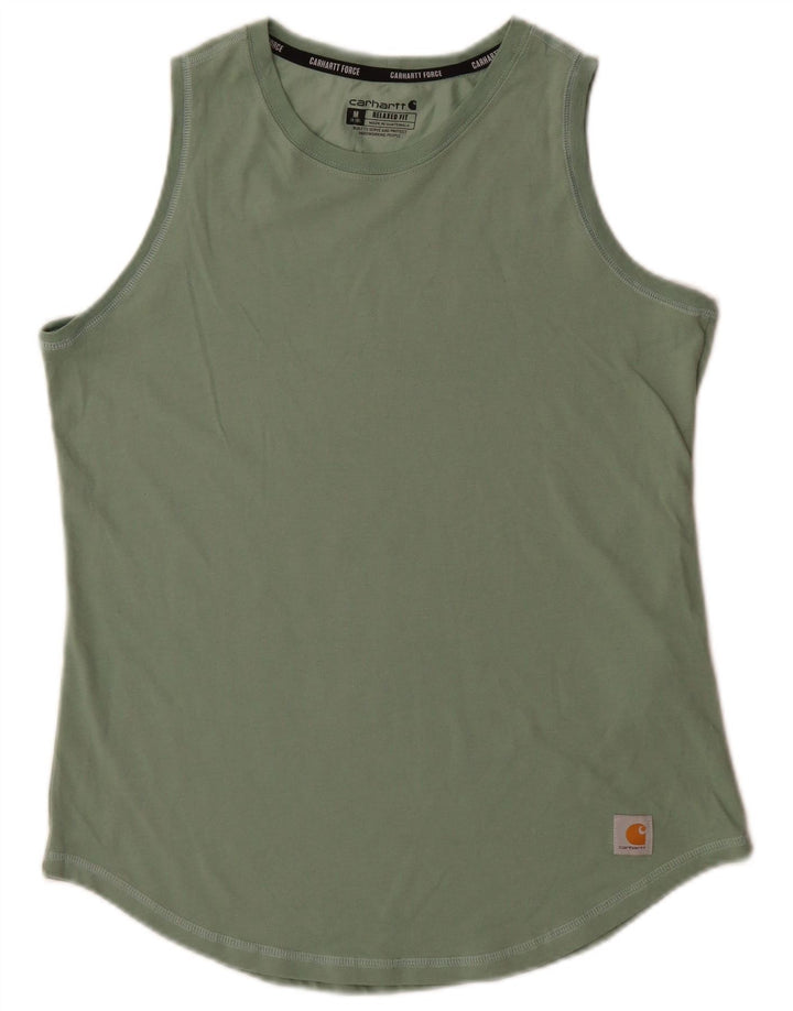 Carhartt Womens Relaxed Fit Vest Top UK 8/10 Mittelgrünes Polyester
